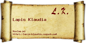 Lapis Klaudia névjegykártya